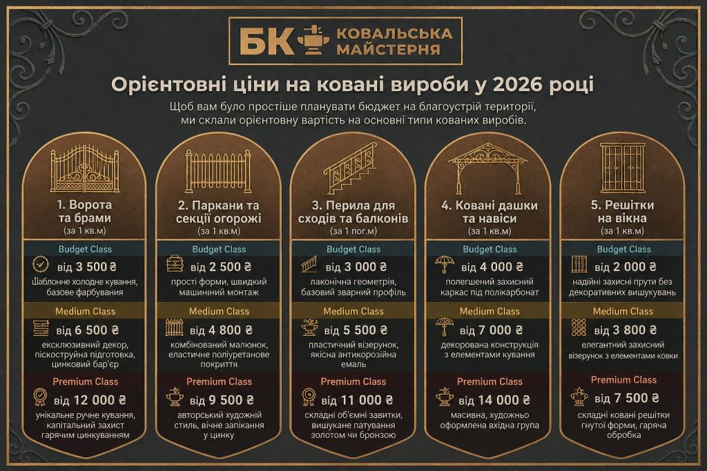 Ciny kovani vyroby kuznya 2026
